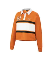 Women's Colosseum Texas Orange Texas Longhorns I Love My Job Rugby Long Sleeve Shirt