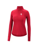 Women's Colosseum Crimson Oklahoma Sooners Core Quinn Raglan Quarter-Zip Top