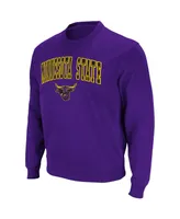 Men's Colosseum Purple Minnesota State University Mankato Arch & Logo Pullover Sweatshirt