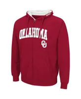 Men's Colosseum Crimson Oklahoma Sooners Arch & Team Logo 3.0 Full-Zip Hoodie