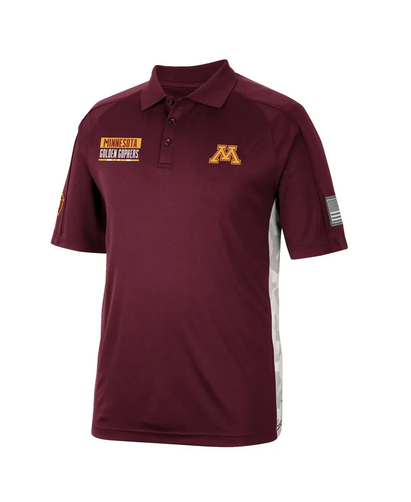 Men's Colosseum Maroon Minnesota Golden Gophers Oht Military-Inspired Appreciation Snow Camo Polo Shirt