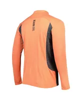 Men's Colosseum Heathered Orange, Black Oklahoma State Cowboys Audible Quarter-Zip Pullover Windshirt Jacket