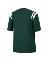 Women's Colosseum Heathered Green Michigan State Spartans 15 Min Early Football V-Neck T-shirt