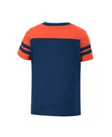 Girls Toddler Colosseum Navy, Orange Auburn Tigers Piecrust Promise Striped V-Neck T-shirt