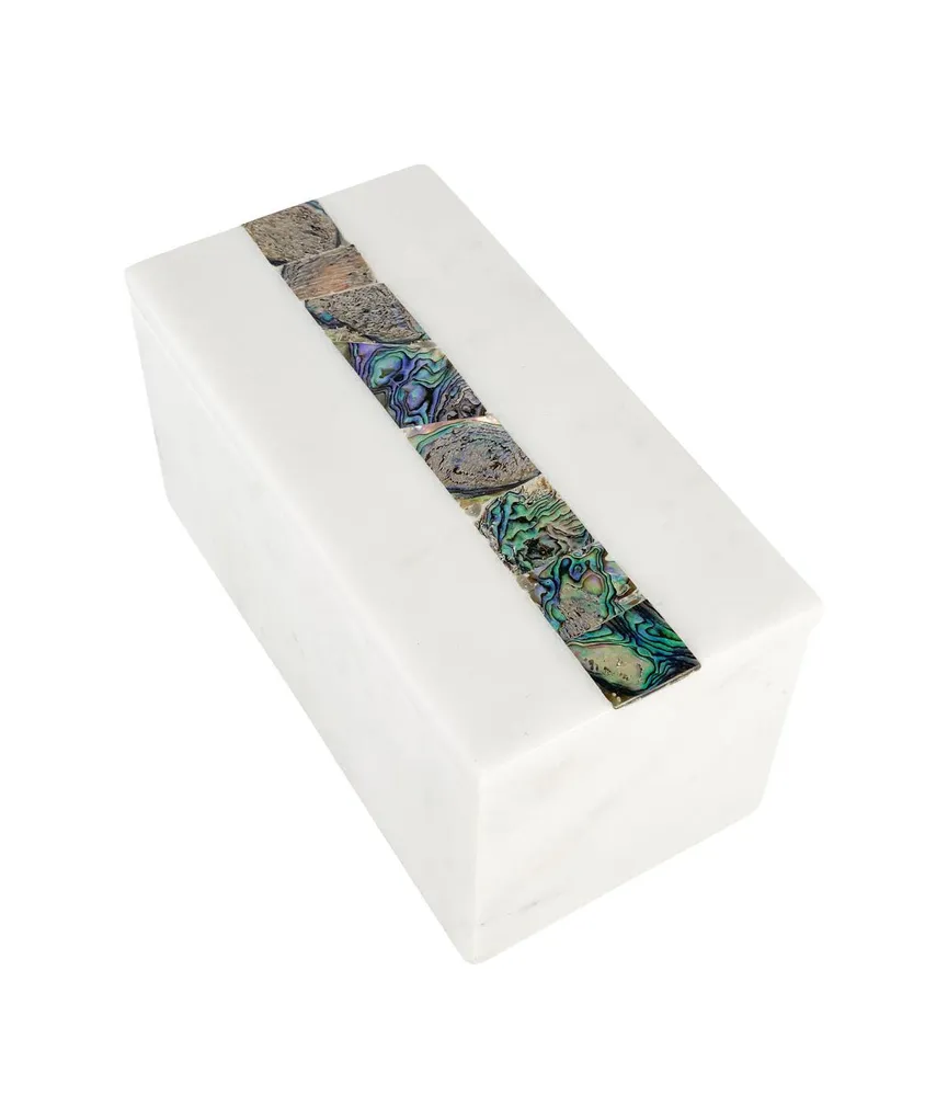 Mother of Pearl White Marble Decor Box (Large) - Anaya