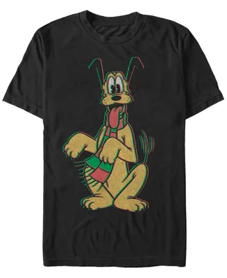 Fifth Sun Men's Mickey Classic Pluto Holiday Colors Short Sleeves T-shirt