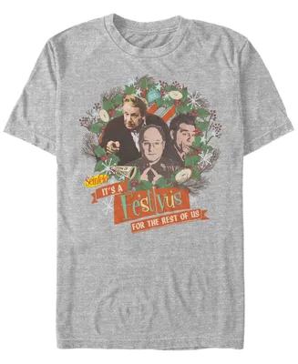 Fifth Sun Men's Seinfeld Festivus Wreath Short Sleeves T-shirt