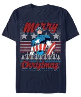 Fifth Sun Men's Marvel Comics Retro Merica Christmas Short Sleeves T-shirt