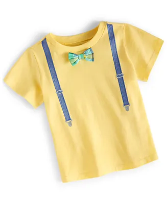 First Impressions Toddler Boys Faux Suspenders and Bow Tie T Shirt, Created for Macy's