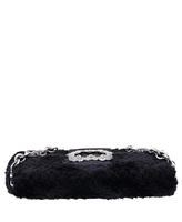 Nina Women's Faux Fur Baguette Bag with Crystal Buckle