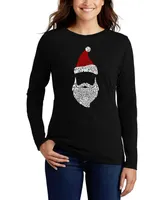 La Pop Art Women's Santa Claus Word Long Sleeve T-shirt