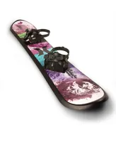 Hurley 48" Printed Beginner Snowboard with Premium Bindings and Mountain Design