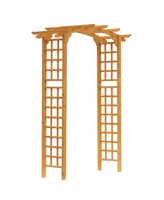 Outsunny 7.5FT Outdoor Garden Arch Arbor Trellis Wooden Wedding Gateway Decor