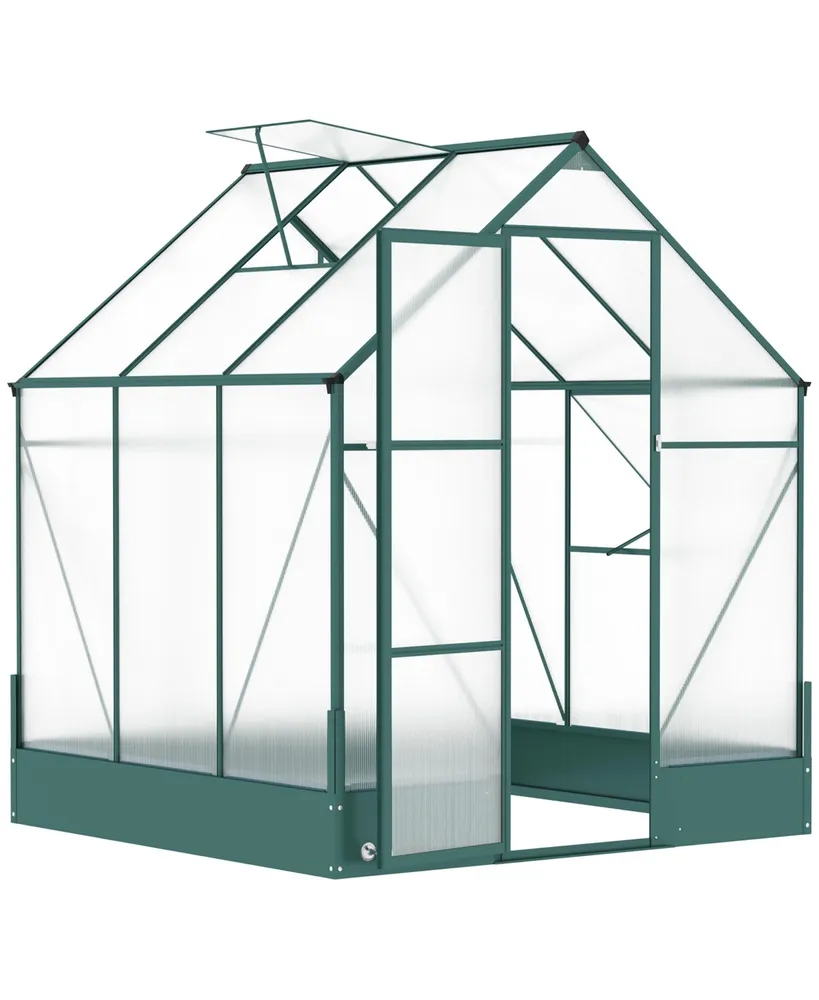 Outsunny 6' x 6' x 7' Walk-in Greenhouse Polycarbonate House with Window/Doors