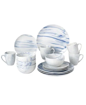 Lorren Home Trends Marble 16 Piece Service for 4 Dinnerware Set