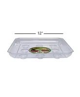 Curtis Wagner Clear Carpet Saver Heavy Duty Square Plant Saucer - 12in