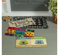 Evergreen A House is Not a Home Without Paw Prints Burlap Sassafras Indoor Outdoor Switch Doormat1'10"x10"Brown