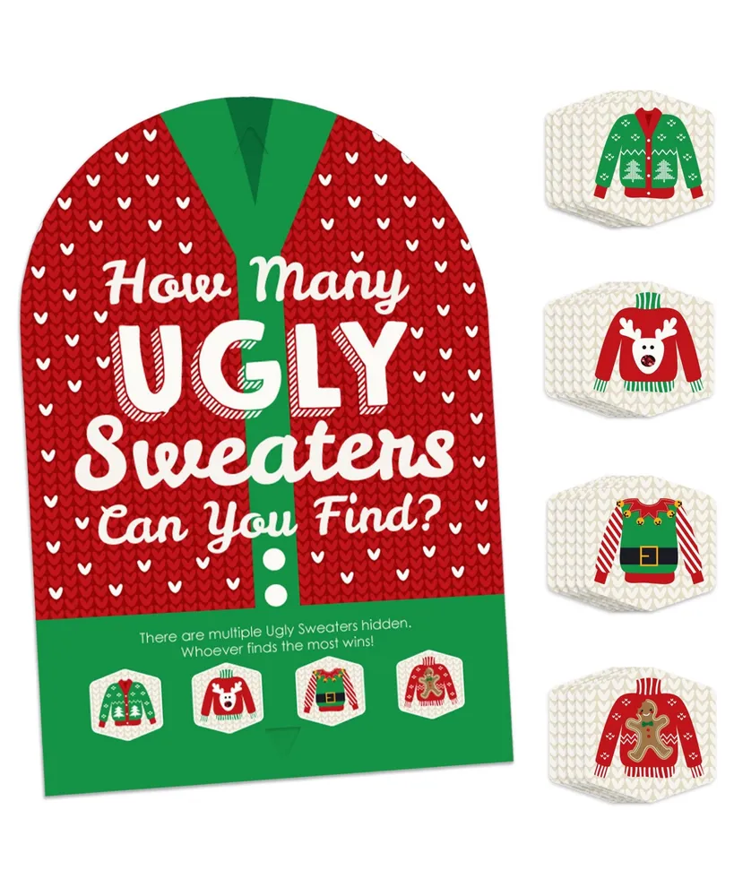 Big Dot of Happiness Ugly Sweater - Holiday and Christmas Money and Gift  Card Holders - Set of 8