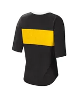 Women's Touch Black Joey Logano Lead Off Henley T-shirt