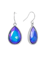 Macy's Pear Shape Crystal Drop Earrings (7/25 ct. t.w.) Fine Silver Plated Brass