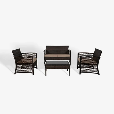 WestinTrends 4-Piece Outdoor Patio Conversation Set