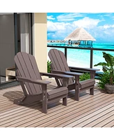All-Weather Contoured Outdoor Poly Folding Adirondack Chair (Set of