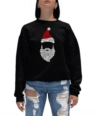 La Pop Art Women's Santa Claus Word Crewneck Sweatshirt