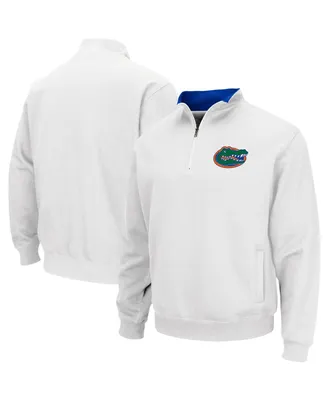 Men's Colosseum White Florida Gators Tortugas Logo Quarter-Zip Pullover Jacket