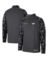 Men's Colosseum Charcoal Virginia Tech Hokies Oht Military-Inspired Appreciation Long Range Raglan Quarter-Zip Jacket