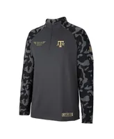 Men's Colosseum Charcoal Texas A&M Aggies Oht Military-Inspired Appreciation Long Range Raglan Quarter-Zip Jacket