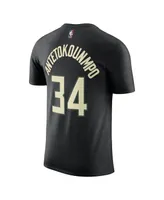 Men's Jordan Giannis Antetokounmpo Black Milwaukee Bucks 2022/23 Statement Edition Name and Number T-shirt