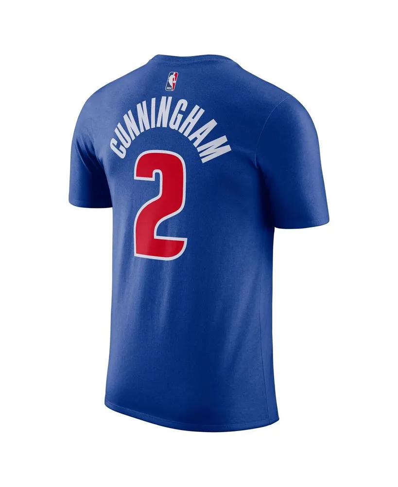 Men's Nike Cade Cunningham Blue Detroit Pistons Icon 2022/23 Name and Number Performance T-shirt