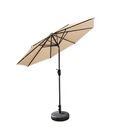 WestinTrends 9 Ft Outdoor Patio Market Umbrella with Bronze Round Base