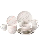 Lorren Home Trends Marble 16 Piece Service for 4 Dinnerware Set