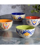 Laurie Gates Tierra Tile Hand-Painted 4 Piece Bowl Set