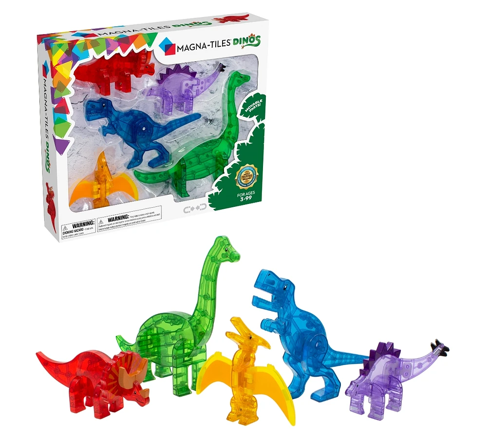 Magna-tilesa Magna-tiles Dinos 5-Piece Magnetic Construction Set, Ages 3+