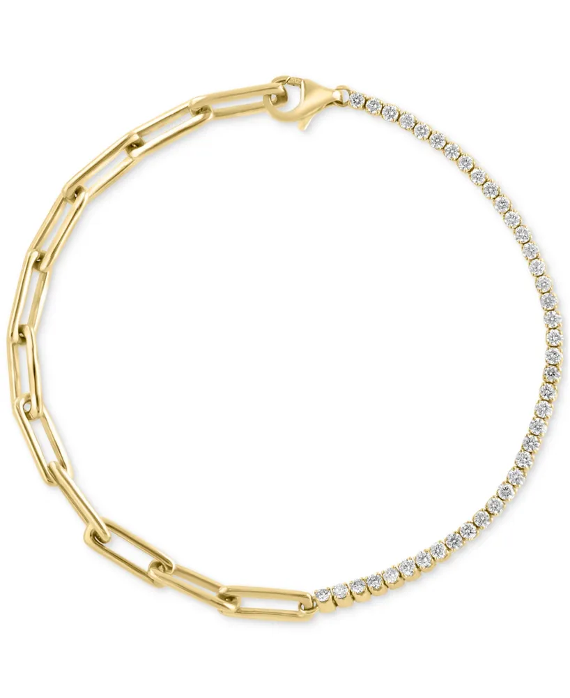 Effy Diamond Paperclip Link Demi Bracelet (3/4 ct. t.w.) in 14k Gold