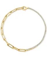 Effy Diamond Paperclip Link Demi Bracelet (3/4 ct. t.w.) in 14k Gold