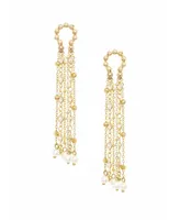 Ettika Imitation Pearly Gates Earrings in 18K Gold Plating