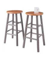 Winsome Huxton 2-Piece Wood Counter Stool Set