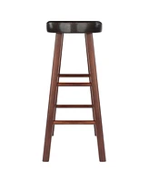 Winsome Maria 2-Piece Wood Cushion Seat Bar Stool Set