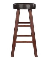 Winsome Maria 2-Piece Wood Cushion Seat Counter Stool Set