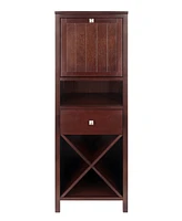 Winsome Brooke Jelly 47.44" Wood 4-Section Wine Storage Cupboard