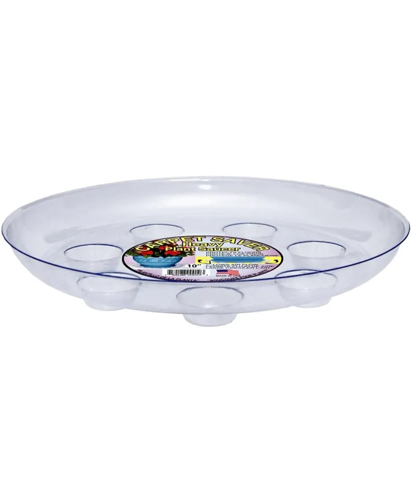 Cwp Heavy Gauge Footed Plastic Saucer, Clear, 10-Inch