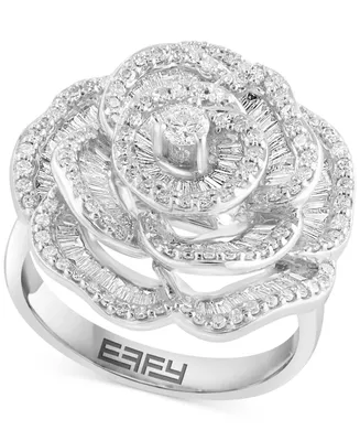 Effy Diamond Baguette & Round Rose Ring (1-1/3 ct. t.w.) in 14k White Gold