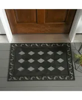 Evergreen Scroll Cutout Embossed Floor Mat Indoor Outdoor Rubber Tray 2'x3' Fits Embossed Doormats Size 30"x18" Black