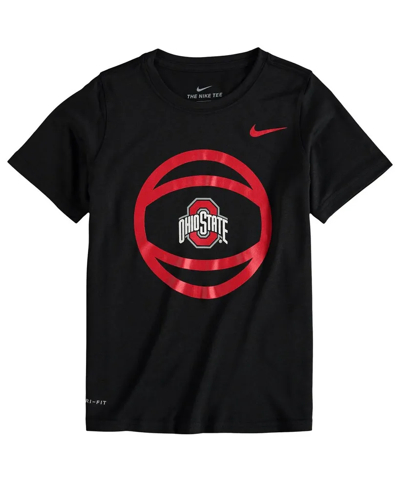 Big Boys Nike Black Ohio State Buckeyes Basketball and Logo Performance T-shirt