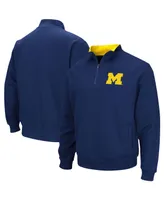 Men's Colosseum Navy Michigan Wolverines Big and Tall Tortugas Quarter-Zip Jacket