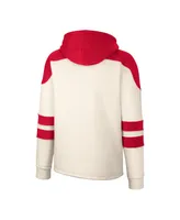 Men's Colosseum Cream Ohio State Buckeyes Lace-Up 4.0 Vintage-Like Pullover Hoodie