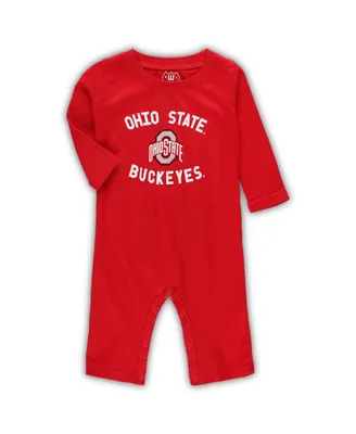 Infant Boys and Girls Wes & Willy Scarlet Ohio State Buckeyes Core Long Sleeve Jumper
